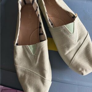 TOMS Women's Canvas Slip-On Shoes - Light Green